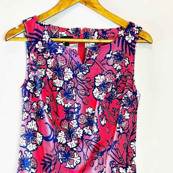 2/$30 Talbots Floral Coral Shift Dress 2 - Picture 4 of 6